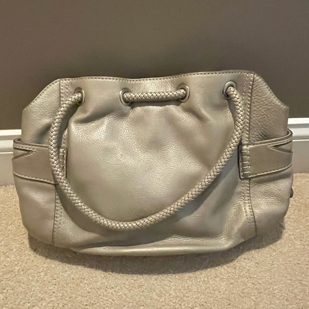Metallic Platinum Slouch Satchel